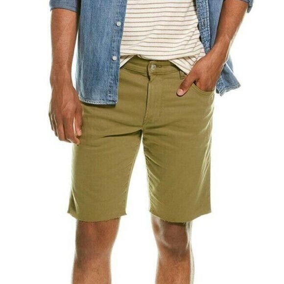 Hudson Jeans Men's Premium Quality Rex Raw Edge Jean Shorts Olive NWT size 38 - Picture 1 of 9